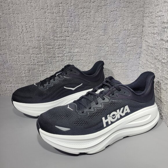 Hoka One One Bondi 9 Men's Size US 12D Black White Athletic Running Sneakers. - Picture 5 of 15